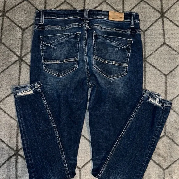 BKE Blue Skinny Jeans Distressed Faded - Picture 3 of 4